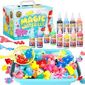 Magic Gel Water Beads Toy: 12-Pack DIY Fairy Garden Kit with Molds STEM Sensory Squishy Toys Creative Birthday Gift for Kids