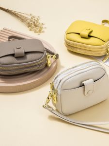 Mini Leather Coin Purse for Women New Style Double Zipper Large Capacity Multifunctional Handbag Top Layer Cowhide