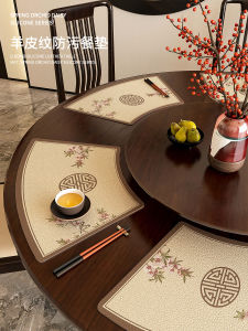 Lót Bàn Ăn Hình Quạt Lót Bàn Tròn Tấm Bàn Ăn Đĩa Xoay Chống Dầu Chống Thấm Nước Kiểu Trung Quốc Mới Lót Bàn Ăn Hình Cung Cảm Giác Cao Cấp Phòng Ăn Khách Sạn