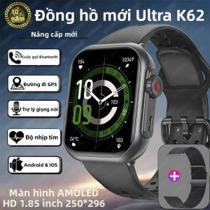 Đồng Hồ Thông Minh Ultra K62 Dành Cho Nam Nữ Màn Hình AMOLED 1000mAh Hiển Thị HD Gọi Bluetooth GPS Chống Nước Theo Dõi Sức Khỏe Tương Thích Với iOS Và Android