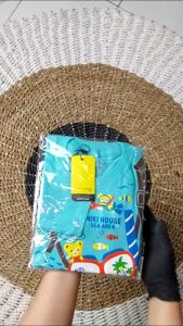 Kaos anak cewek lengan panjang usia 1-8 tahun karakter kartun animasi kaca selam warna tosca muda