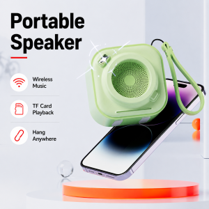 Mini Portable Bluetooth Speaker Wireless Outdoor Subwoofer with TF Card Built-in Light Lanyard for Camping Hiking Cycling Desk