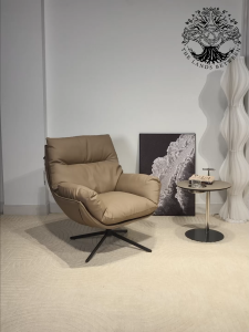 Ghế thư dãn LAWRENCE LOUNGE SWIVEL nhập khẩu ghế lười đọc sách RETRO chân xoay da MID-CENTURY