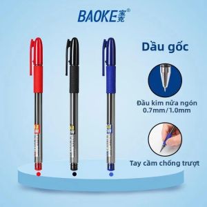 Bút Bi Gốc Dầu BAOKE 07mm/10mm Đầu Nửa Kim Viết Mượt Mà Tay Cầm Thoải Mái Màu Đen Xanh Đỏ Mực Cho Văn Phòng & Trường Học
