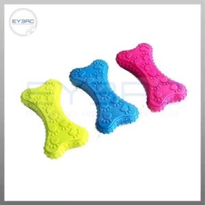 Durable Rubber Chew Toy Flat Bone Design with Spike for Dogs and Cats