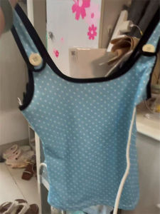 Dots Pattern Blue Halter Top Slimming Clothes