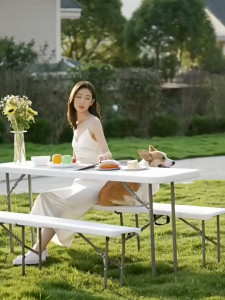 Table Chairs Set 4-6 People Portable Family Dining Kitchen Table Outdoor Folding Table Chairs Set
