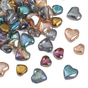 10pcs 6-8mm Crystal Glass Heart Beads for DIY Bracelet Earring Necklace Jewelry Making