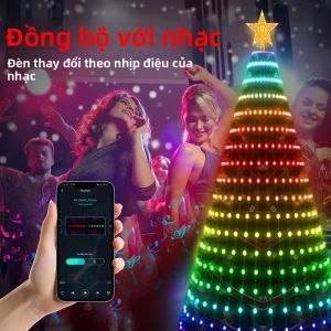 Đèn Giáng Sinh Thông Minh Điều Khiển Bằng Ứng Dụng USB 400 Đèn LED Nhịp Điệu Nhạc Tự Thiết Kế Văn Bản Hẹn Giờ Đèn Dây LED Trang Trí Ngày Lễ
