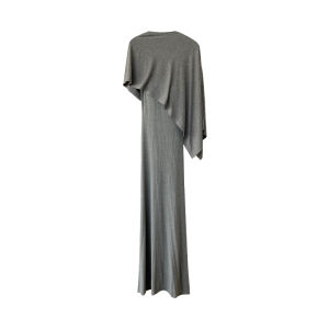 Padded Bra Strap Asymmetric Cape Dress Knitted Set