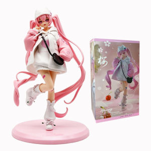 Bandai | Hot Anime Figurine 19/23cm Hatsune Standing Posture Umbrella Cherry Blossoms Cute Action Model Pvc Toy Collection Gifts In Stock