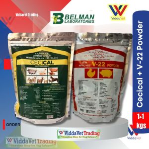 1kg Cecical Powder + 1 kg V22 Powder cecical calcium powder 1 kg belman laboratory products belman laboratories for pigs