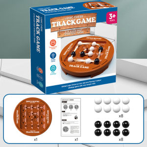 Dolity Chess Logic Game Table Game Gift Portable Educational Checkers Game Chess Track Board Game for Camping Vocation Indoor Travel