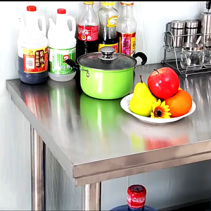 304 Stainless Steel Cutting Table Double Layer Heavy Duty Food Prep Table for Kitchen Restaurant