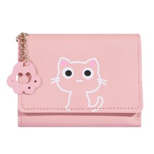 2023 New Small Wallet Female Cat Short Fold Personalized Student Cute Mini Fashion Wallet Zero Wallet