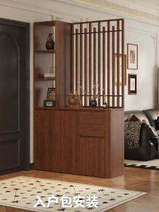 Retro Real Wood Room Divider Shoe and Wine Cabinet