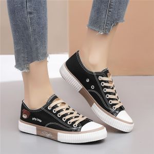 JIFANPAUL | Ladies Student Breathable Versatile Thick Sole Canvas Shoes