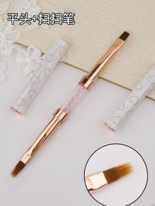 Double-Ended Nail Art Pen Flat Head Extension Brush Gel Pen Sawtooth Lace Gradient Pen Dual-Purpose Beauty Tool for Any Skin Type