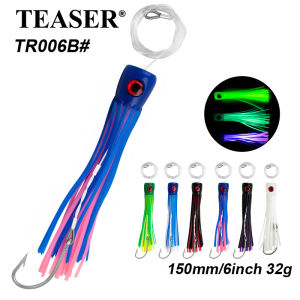 TEASER TR006-B 150mm/6inch Big Game Fishing Tuna Marlin Trolling Lure Sea Boat Fishing Octopus Squid Skirt Glow Trolling Bait