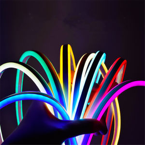 AceDeal [Support Lalamove Bulk Orders] RGB LED Neon Light Smart Strip Light Sync Music Changable Color Dimmable Bluetooth Control SMD2835 120Leds/M IP67 Waterproof Indoor Outdoor Neon Sign Flexible Ribbon Rope LED Strip Light
