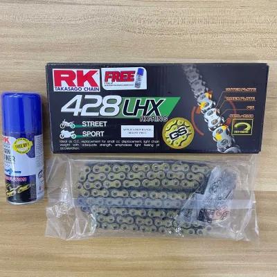 [FREE GIFT] RK TAKASAGO 428 LHX ORING GOLD CHAIN RANTAI ORING RK RKM 428LHX 114L 122L 124L 132L FREE 70ML CHAIN CLEANER