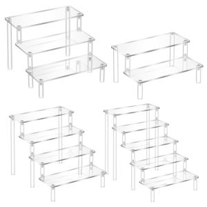 Acrylic Display Stand1-5 Tier Clear Display Riser Rack for CupcakePerfume Doll Décor and Organizer Amiibo Funko POP Figures