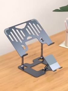 Ultra Quiet Laptop Cooling Stand with Dual Fans Height Adjustable 2 in 1 Phone Holder for Gaming Notebook Cooling