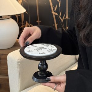 * Bosss Own Use Accessible Luxury * Original Retro French Wooden High Leg Tray Ceramic Aromatherapy Chassis Ornaments Gathering