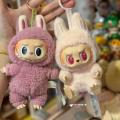 Super Low Price] Bubble Labubu Mart Heartbeat Macaron 2nd Generation Sitting Party Vinyl Face Plush Doll Toy. 