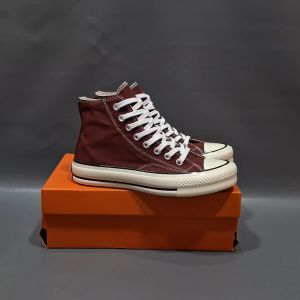 SEPATU CNVRS 70S HIGH EGRED MAROON SOL GLOSSY 36-43 SNEAKERS MERAH ATI