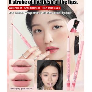 【HOT】Lip Liner Doodle Lip Liner Lip Curler 2 in 1 Pencil With Lip Brush Lip Liner Natural Matte Non-Drying唇线卧蚕二合一笔