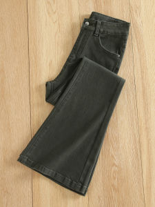 High Waist Slim Fit High Rise Skinny Jeans Womens Spring Autumn New Style Military Green Casual Bell Bottoms Denim Pants