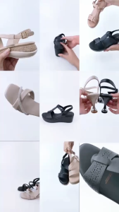 ST.JAMES รองเท้าหนัง PU/รองเท้ารัดส้น ส้น 8 CM. รุ่น SHELLY สี BLACK l รองเท้าส้นสูง ผู้หญิง