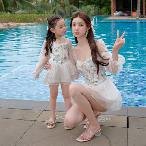 New Arrival Swimsuit Mother and Daughter Dress Style Girls White for Girls Super Fairy Princess Western Style Fairy Swimsuit