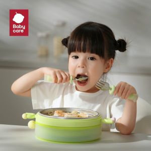 Bc Babycare Baby Large Capacity Insulated Dining Plate Suction Cup Silicone Complementary Food Bowl Self Feeding Childrens Tableware
