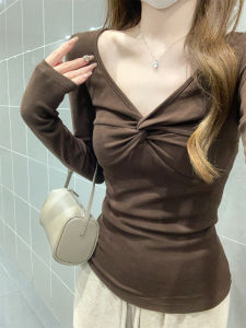 YUANYA | Seductive V-Neck Twist Shoulder T-Shirt