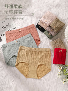 plus Size Womens Cotton Underwear Mid-High Waist Triangle Pants Comfortable Briefs for Mature Ladies plus Size Shorts