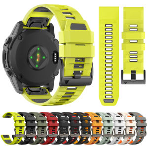 QuickFit 22 26mm Silicone Strap For Garmin Fenix 8 51MM E 47MM 7X 7 6X Epix Pro Instinct 3 2X Forerunner 970 965 955 Watch Band