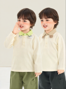 CUTEPANDAS | Áo Thun Tay Dài Cổ Polo
