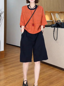 High Waist A-Line Wide Leg Casual Suit Pants Womens plus Size Pear Shape Body Slimming Hot Pants Autumn New Style Black Pleated