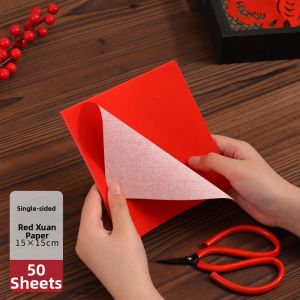 MEILINHANGUANG | Red Single-sided Gold-foiled Paper Handmade Window Art 2-Sided