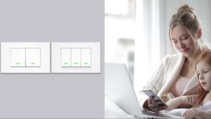 Công Tắc Thông Minh Milfra Tuya WiFi/Zigbee Màu Xám Nhạt Điều Khiển Bật/tắt Từ Xa Điều Khiển Bằng Giọng Nói Tương Thích Với Alexa Google Home HomeKit