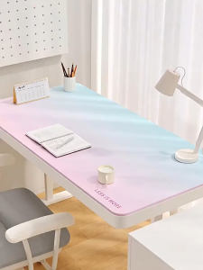 PU Leather Table Cloths Waterproof Oilproof Office Table Cloths with Eye-Protective Colors Anti-slip Student Desk Mat Coffee Table Pad