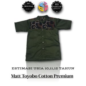 Baju Koko Anak Laki Laki Remaja | Baju Koko Warna Army Katun Premium | Baju Anak Laki Laki Usia 10 11 12 Tahun | Baju Koko Anak Model Terbaru