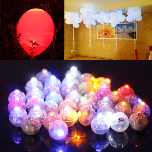 YUDESHUI 10/20Pcs  High Brightness Luminous Lamps LED Balloon Glow Paper Lantern Decor Light Round Flash Ball