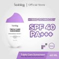 facetology original ada logo matahari, triple care sunscreen spf 40PA40+++. 