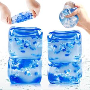Needoh Nice Cube Slow Rebound Snowflake Ice Cube Stress Relief Toy Squeezable Fun Playdough Alternative for Kids And Adults