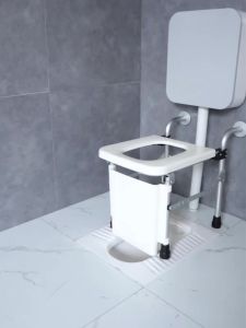 Toilet Chair For Elderly  Commode Shower Chair Toilet Squat Dual-Use Folding Wall-Mounted Household