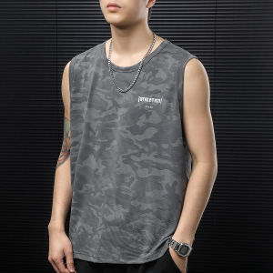 Summer Thin New 2025 Sleeveless T-Shirt Quick Dry Ice Silk Vest Men Loose Casual Ins Shoulder Sport Large Size Sweat Vest