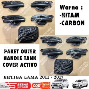 Paket Outer Handle Tank Cover Ertiga Lama 2011 2015 2017 Activo Hitam Carbon